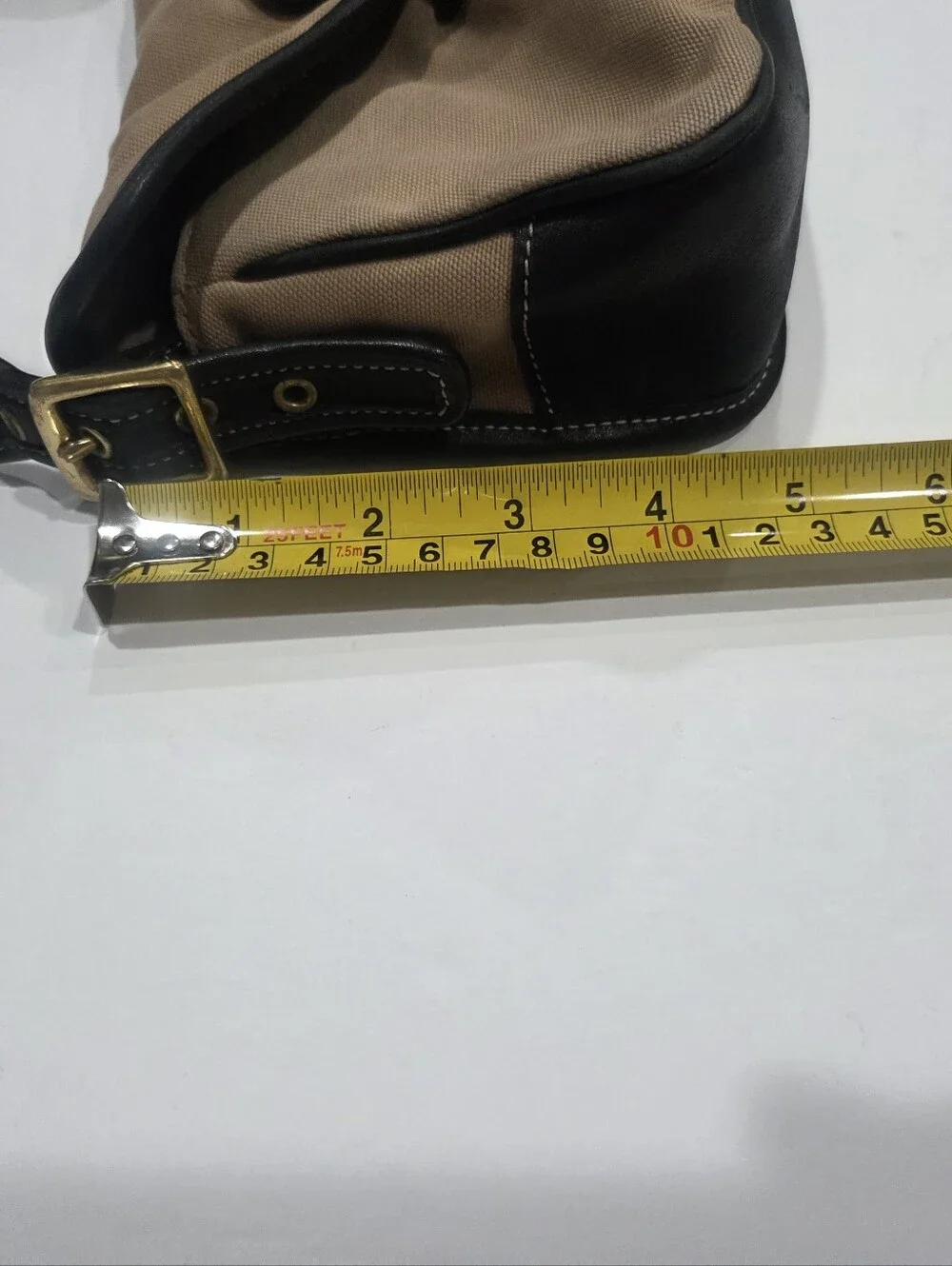 Coach Canvas Demi Flap  Shoulder Bag with Gold Buckle #K13-9120.  (N)